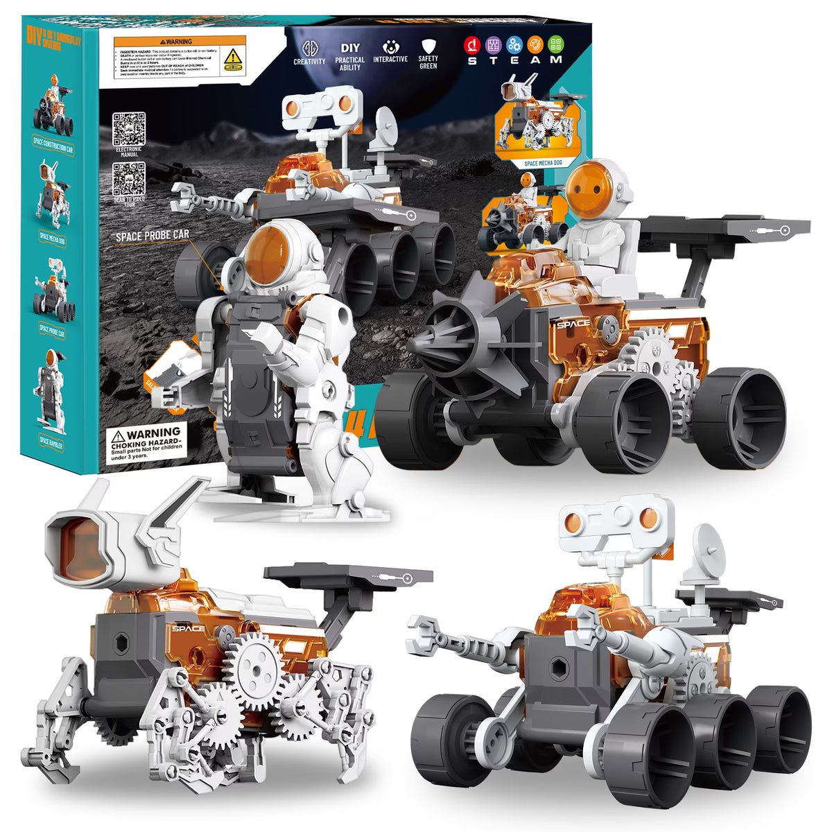 FAGINEY 4-In-1 Building Science STEM Kits, Solar Robot Toys for Kids Ages 8-14+, STEM Projects DIY Space Toys Birthday Gifts for Boys Girls Ages 8-16 Teens