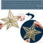 KTKDE 7.5Ft Artificial Christmas Tree Is a Green One with 1450 Tips and 200 Battery-Powered LED Columns. It Features 7.87-Inch Golden Five Pointed Star and Is Perfect for Family and Office Gatherings