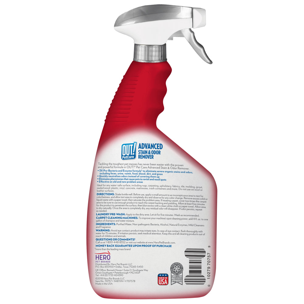 Out! Advanced Pro-Bacteria Pet Stain Odor Remover, 32 Fluid Ounce