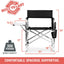 PICNIC TIME Sports Chair with Side Table and Armrest Caddy, Lightweight Aluminum Folding Outdoor Camping Chair for Adults, Portable Director Style Lawn Seating with Pockets & Carry Strap, (Red)