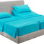 Hearth & Harbor Split King Size Sheets - 5 Piece Bed Sheet Set, Hotel Luxury Double Brushed Bed Sheets - Extra Soft Bedding Sheets & Pillowcases, Split King, Beach Blue