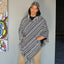 Virblatt - Mens Poncho Hooded | 100% Cotton & Reversible | Mexican Poncho Men Baja Hoodie Winter Pancho Warm Cape Cowboy