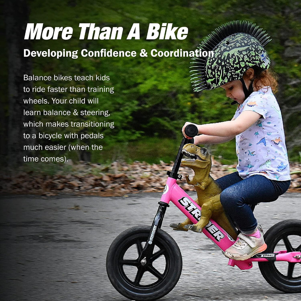 Strider 12 Sport, No Pedal Balance Bike for Kids Ages 1–4 Years, Pink