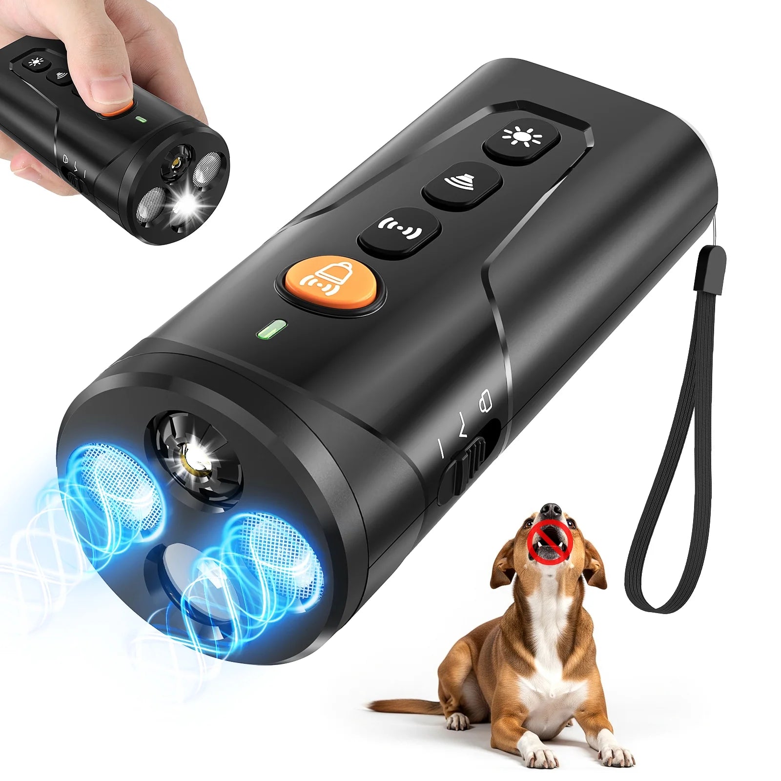MASBRILL Ultrasonic anti Barking Device, Handheld Dog Bark Deterrent Device Stops Bad Behavior, Alternative to Painful Dog Shock Collar
