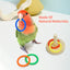 Bird Toys for Parakeets,5Pcs Parrot Toys Set (Include Basketball Hop,Skateboard,Stacking,Parrot Wooden Block Puzzles,Small Sepak Takraw) Parakeet Toys for Bird Training Toys