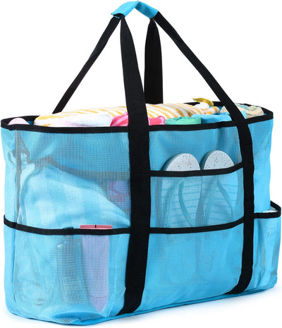 Oscaurt Beach Bag, Extra Large Beach Bags for Women Waterproof Sandproof, Mesh Beach Tote Bags Travel Pool Bag