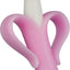 Baby Banana®Pink Teether-Toothbrush, Infant to Toddler, Made in USA, Butter-Soft Bristles for Gums and Teeth, Bendable Food Grade Silicone, Family-Owned Buisness since 2009, 11 Million+ Sold