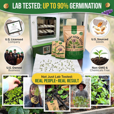 Organo Republic 18 Culinary Herbs Seeds Variety Pack - 10,180+ Heirloom, Non-Gmo, Herbs Seeds