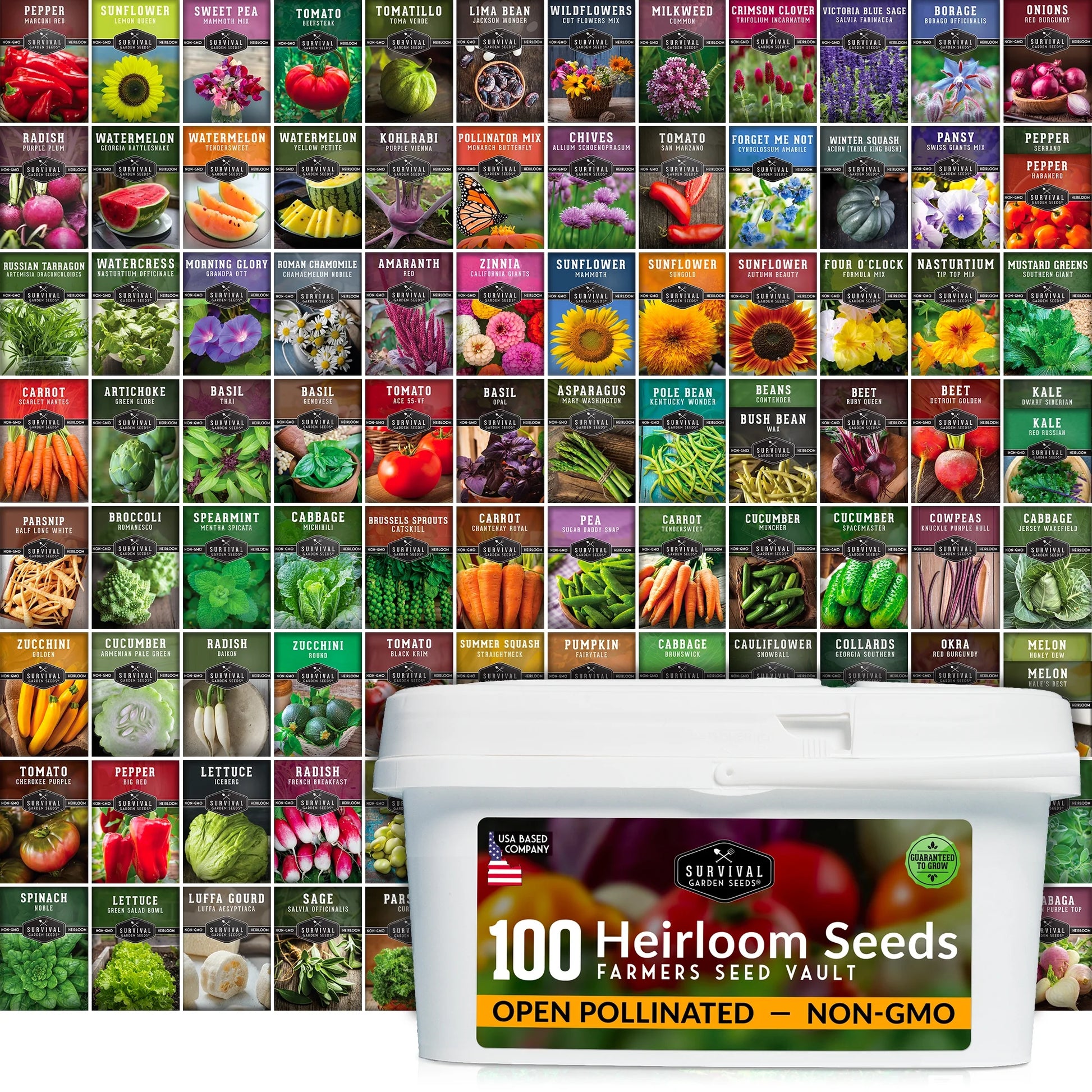 Unlock Your Green Thumb with the 100 Pack Farmer's Kit of Non-GMO Heirloom Vegetable Seeds - Perfect for Emergency Preparedness and Sustainable Gardening!