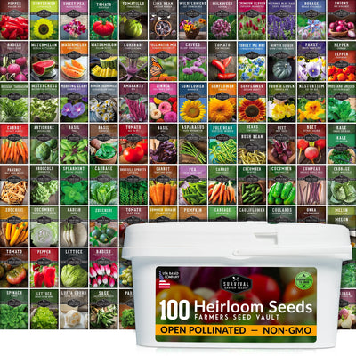 Unlock Your Green Thumb with the 100 Pack Farmer's Kit of Non-GMO Heirloom Vegetable Seeds - Perfect for Emergency Preparedness and Sustainable Gardening!