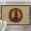 Airedale Terrier Christmas Flowers Doormat