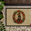 Airedale Terrier Christmas Flowers Doormat