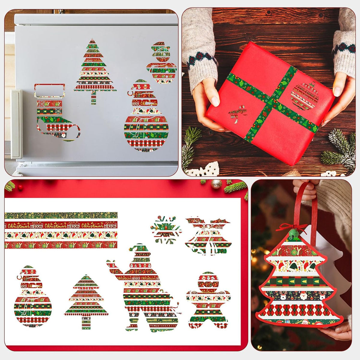 SANNIX 17 Rolls Christmas Washi Tape Holiday Decorative Washi Tapes 4 Sizes