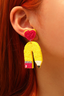 Yellow Heart Pencil Earrings