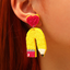 Yellow Heart Pencil Earrings