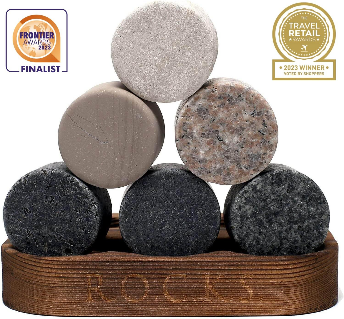 Whiskey Stones Gift Set with Cigar Cutter & Cigar Ashtray