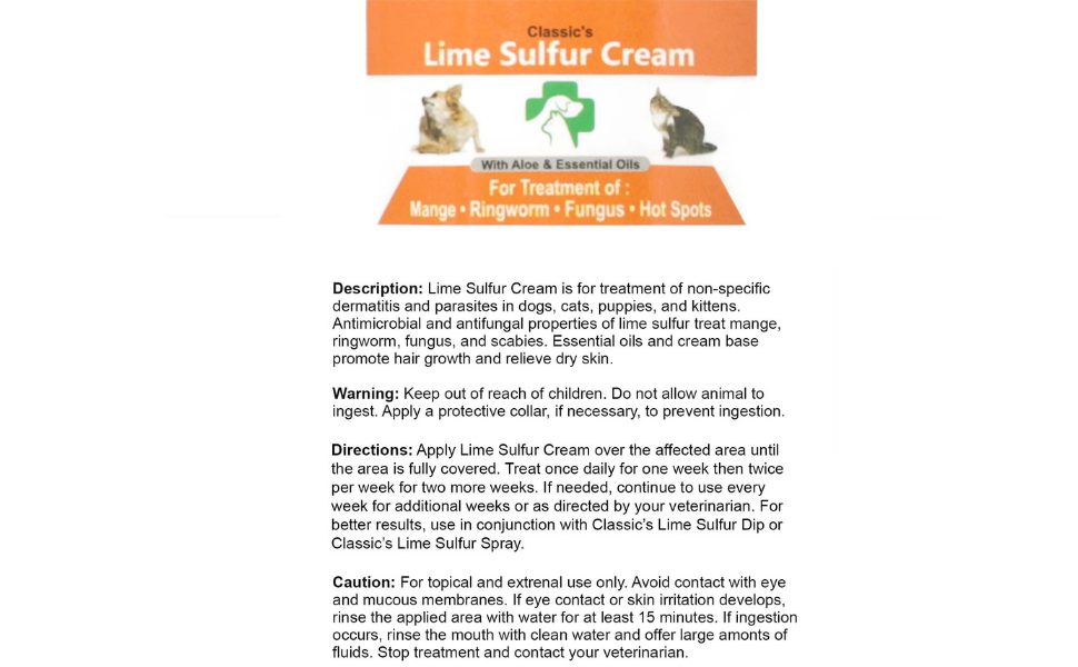 Classic's Lime Sulfur Pet Skin Cream