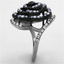 Two-Tone IP Black Stainless Steel Ring with Top Grade Crystal  in Amethyst