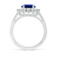 Princess Diana Inspired 3.00CTW AGI Certified G/VS Lab-Grown Sapphire and Diamond Halo Ring in 14K White Gold