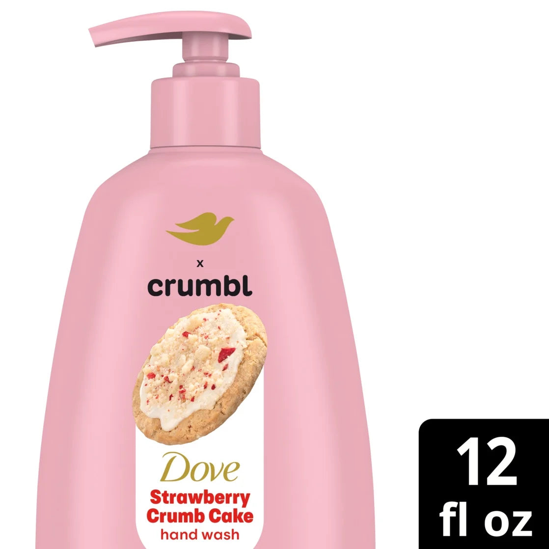 Dove Crumbl Limited Edtion Liquid Hand Soap Strawberry Crumb Cake, 12 Fl Oz