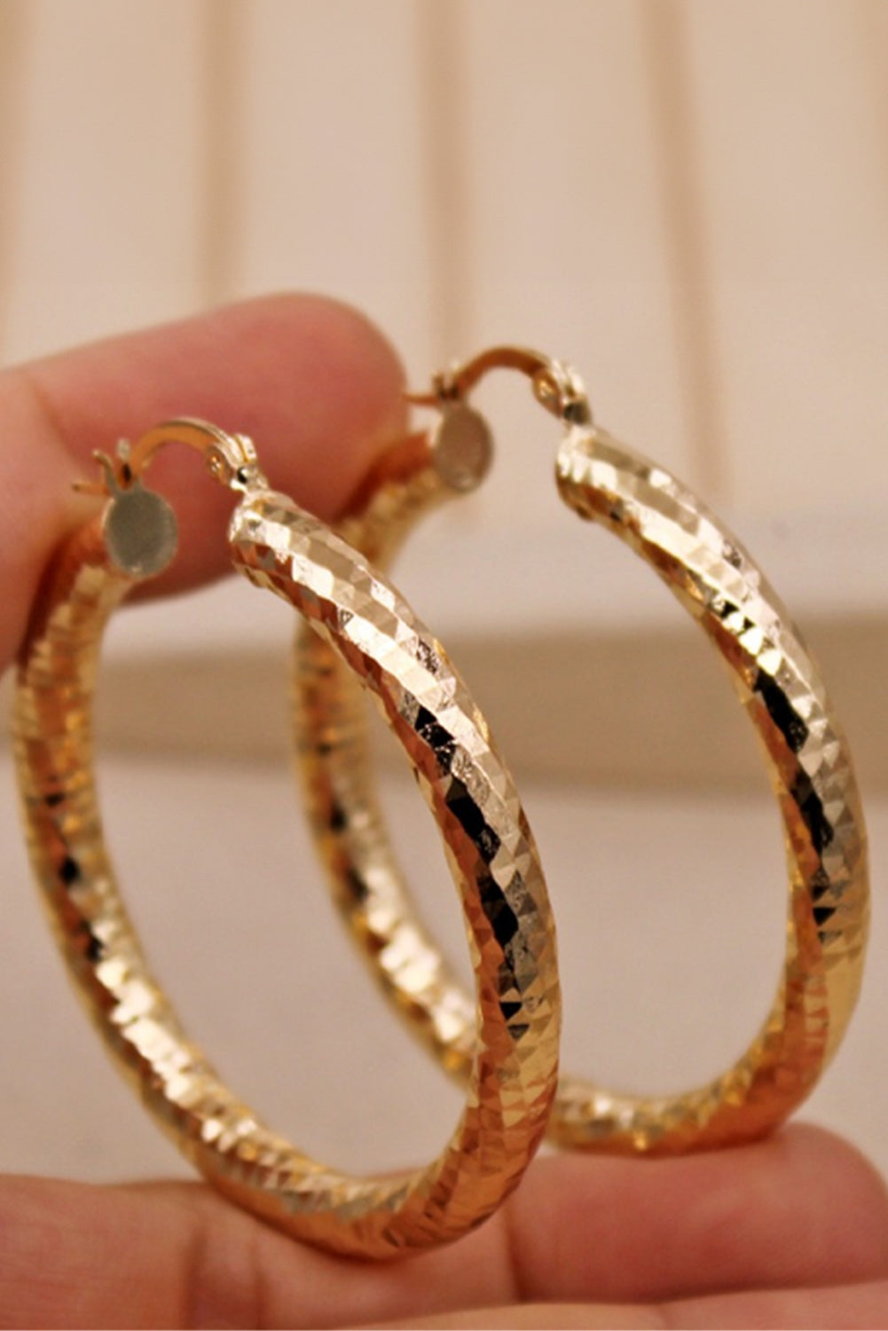 Diamond Cut Hoop Earrings