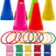 3 in 1 Carnival Games Set, Soft Plastic Cones Cornhole Bean Bags Ring Toss Games for Carnival Kids Birthday Party Indoor Outdoor Games Supplies