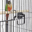 Yaheetech 40" H Wrought Iron Bird Cage with Open-Top Design & Rolling Stand Black