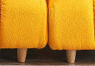 90 inches long, Teddy Sofa Fabric, with spacious and comfortable seats, for Apartment Office Living Room -Yellow