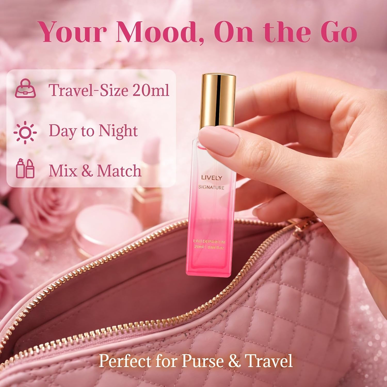 Perfume Gift Set for Women, 4 X 20Ml Eau De Parfum Spray, Floral & Fruity Fragrance Set (Elegant, Confidence, Romantic, Lively), Travel Size Perfume, Gifts for Women, Wife, Girlfriend & Mom