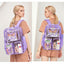 SANMADROLA Clear Backpack Heavy Duty Transparent Bookbag Teen Girlish Cute Bag Large Capacity See through Backpacks Stadium Approved Daypack for Middle School College Sport/Travel, Purple Butterfly