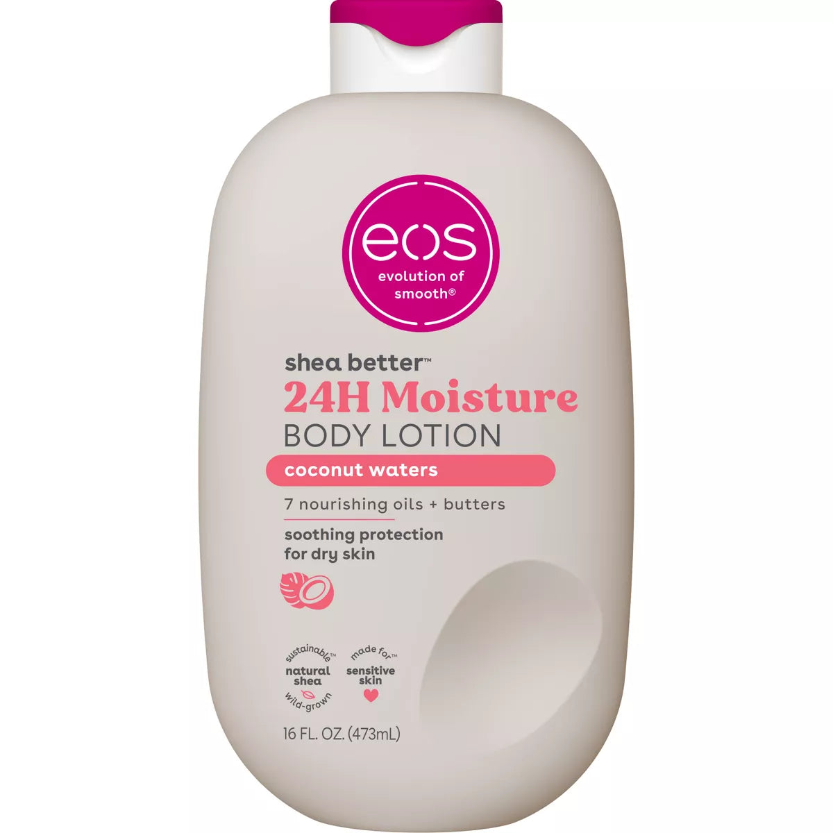 Eos Shea Better 24H Moisture Body Lotion - Coconut Waters - 16 Fl Oz: Hypoallergenic, Paraben-Free, Whole Body