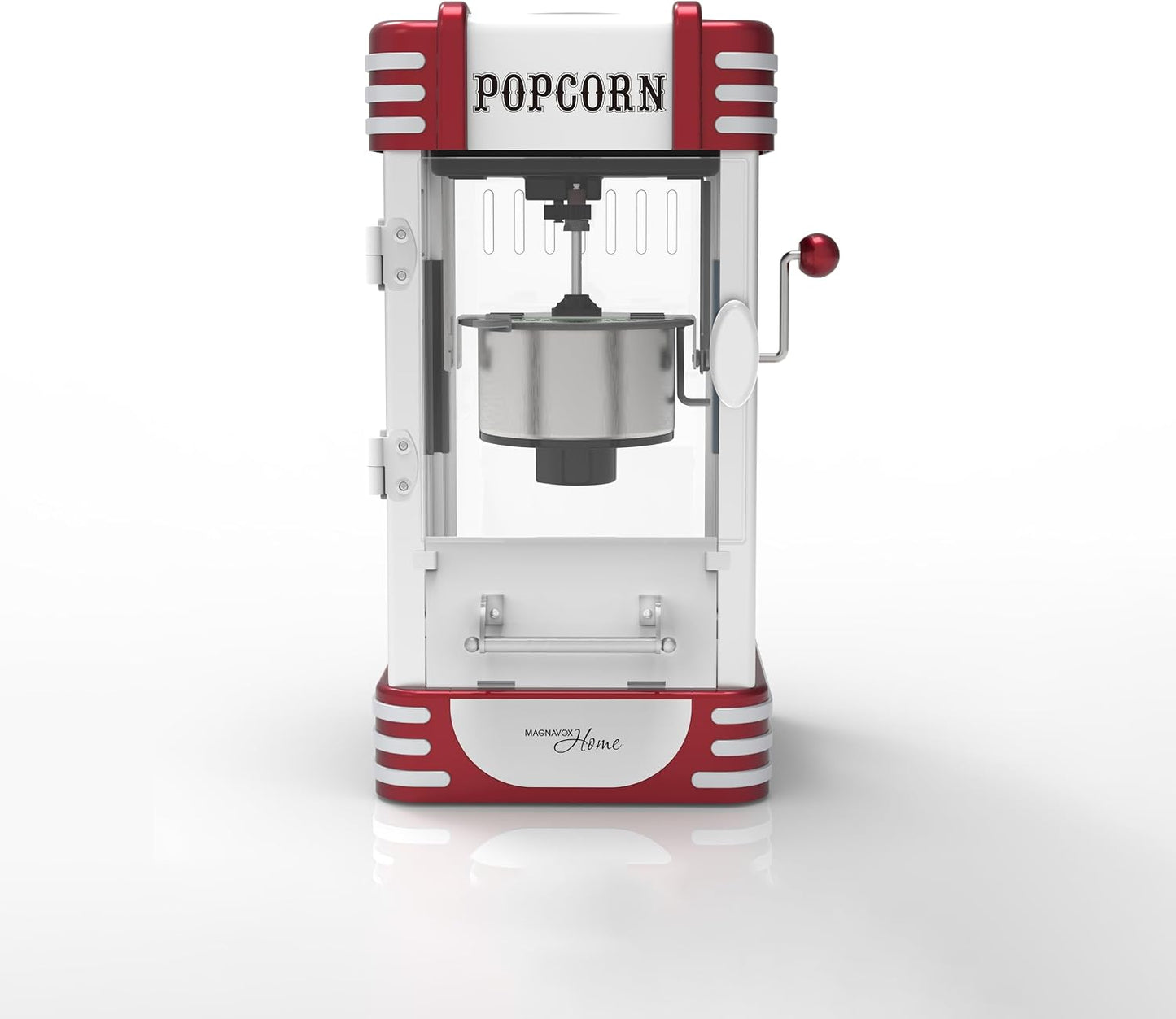 MAGNAVOX HOME MHPM0250, Popcorn Maker Machine, Movie Theater/Cinema Style with 2-Sided Serving Scoop. 2.5 Ounce, Red