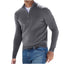 ZCFZJW Mens Slim Fit Quarter Zip Mock Neck Sweater Casual Warm Winter Solid Long Sleeve Knitted Turtleneck Pullover Sweatshirts Gray XXXXL