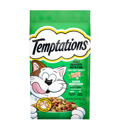 Temptations Seafood Medley Salmon and Shrimp Dry Cat Food, 3.15 Lb Bag