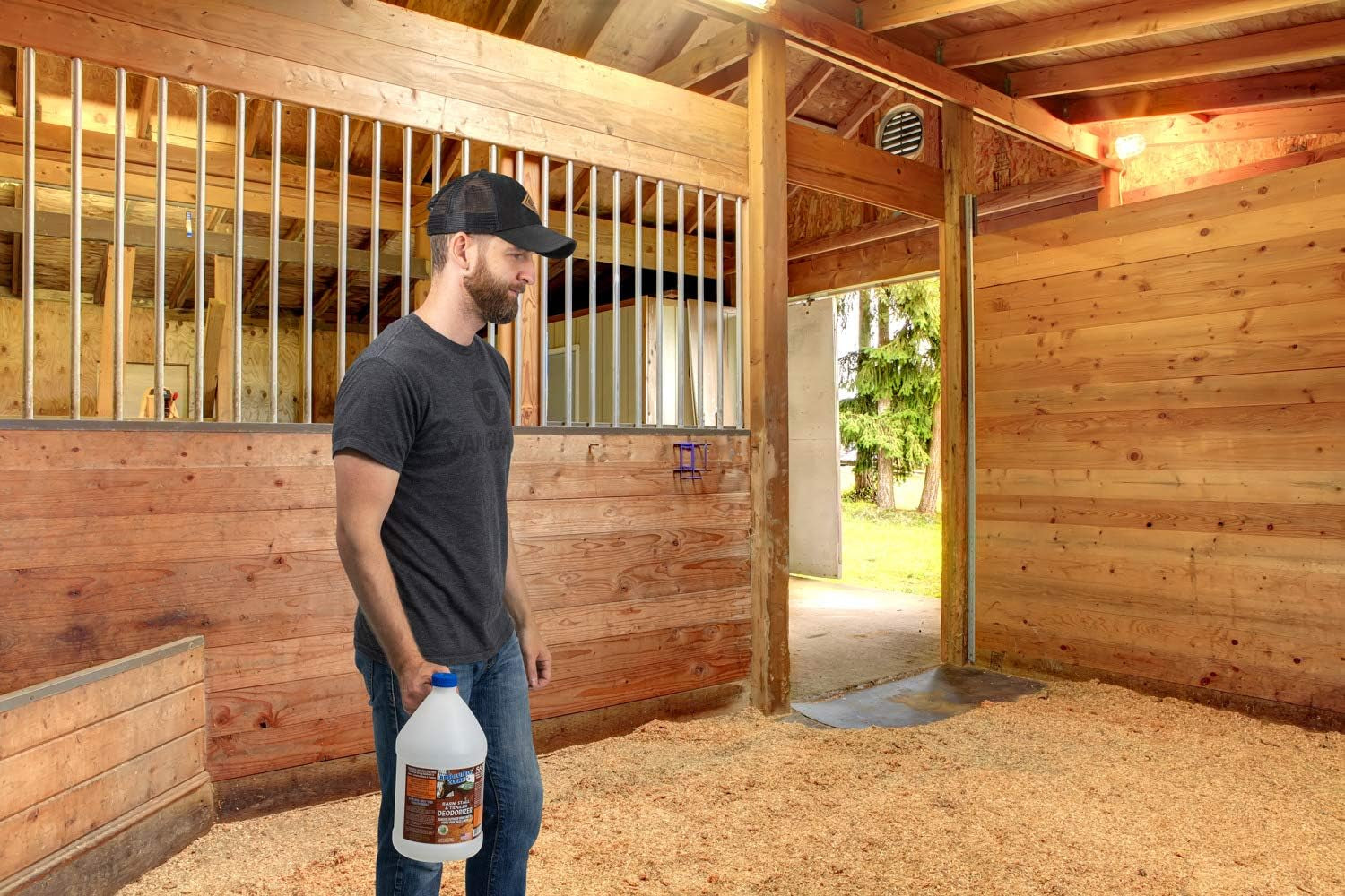Absolutely Clean Barn, Stall, or Horse Trailer Deodorizer, Natural-Based Cleaning Spray (128Oz)