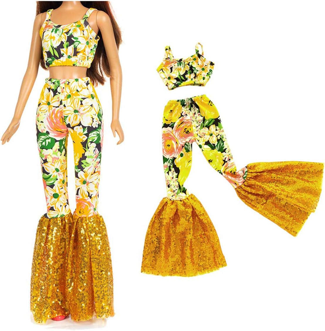 Ecore Fun 3 Sets 28 Inch Doll Clothes, Floral & Leopard Print Dresses | Casual Outfits for 28 Inch Girl Dolls, Fashion Style, Soft Fabric, Handmade, Elastic Fit, 28" Doll Clotehs Set for Kids 3+