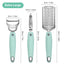 Bundlepro Stainless Steel Grater and Metal Y & I Shaped Peelers Set,Length 9.7",Height 1.4",Green