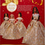 Barbie Signature 2025 Holiday Fashion Doll with Black Hair Wearing Silver & Gold Gown, Seasonal Collectible Includes Displayable Packaging & Doll Stand