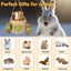 Rabbit Chew Toys Hanging Basket with Sweet Bamboo Timothy Hay Peach Sticks for Bunny Chinchillas Guinea Pigs Hamsters Rats Teeth Grinding Pets