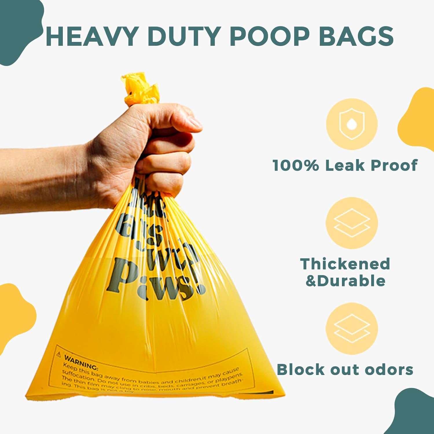 Dog Poop Bags Rolls Extra Thick and Guaranteed Leak Proof Poop Bags for Dogs,270 Count 18 Rolls,Unscented,Cornstarch Based Doggie Poop Bag for Puppy and Big Dogs