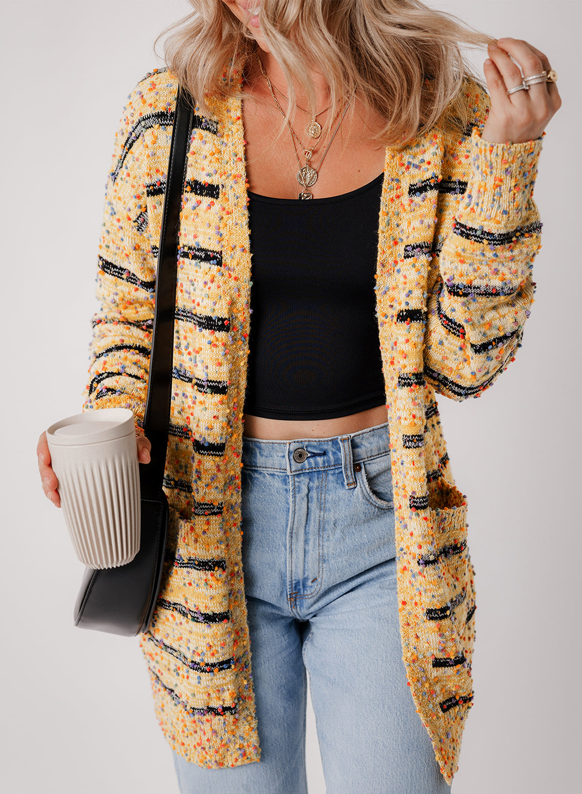 Morgan Pom Pom Knit Cardigan