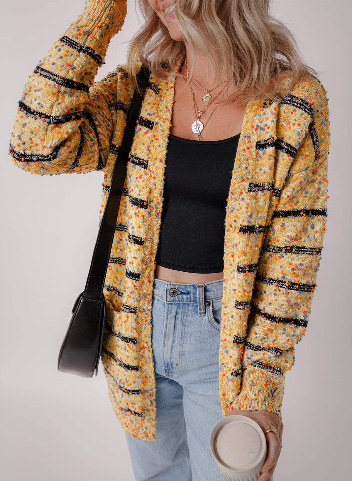 Morgan Pom Pom Knit Cardigan