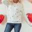 Sequin Heart Waffle Knit Sweater