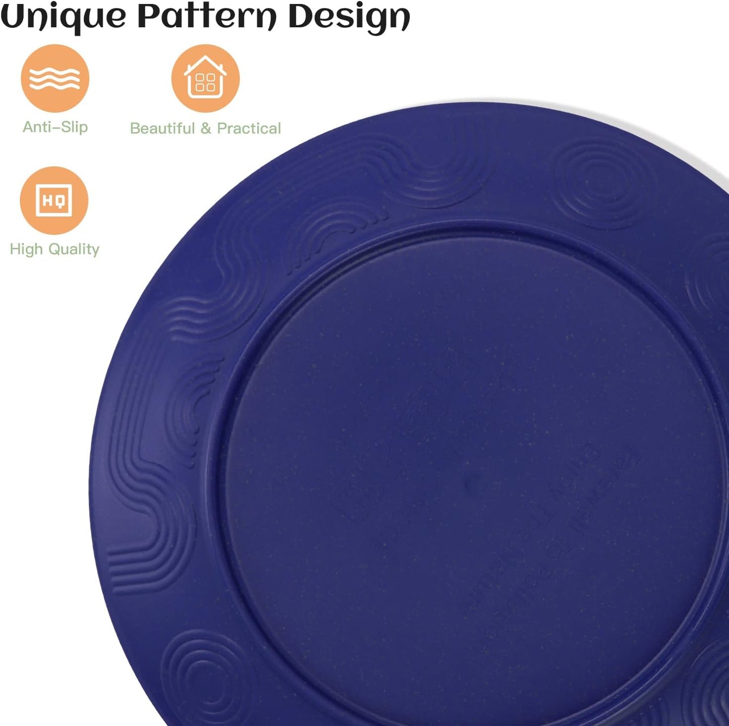 Homienly 40 Pcs Wheat Straw Dinnerware Sets, Dinner Plates, Cups, Pasta Bowls, Dishes Set for 8, Microwave Safe Plates and Bowls Sets, Blue