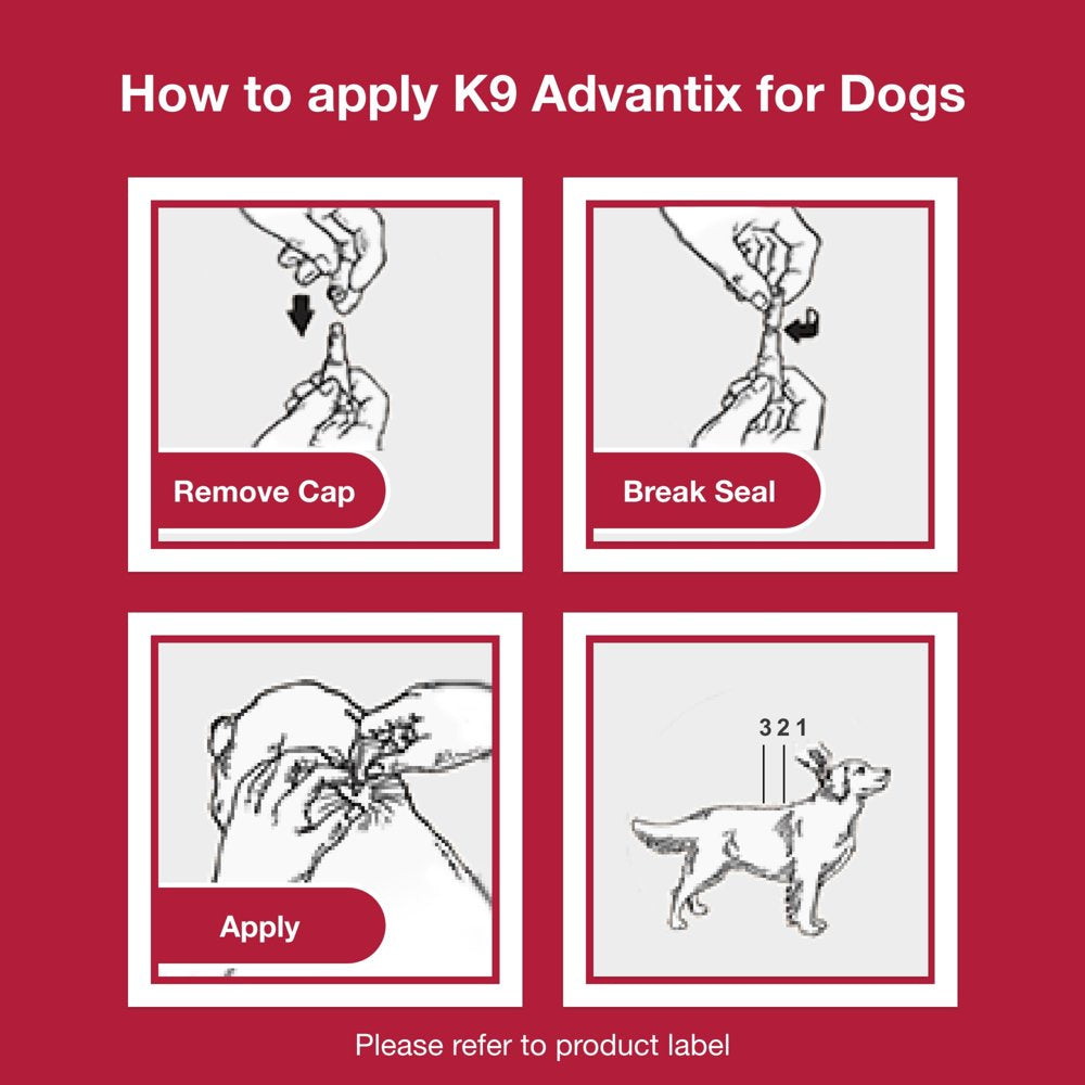 K9 Advantix II Monthly Flea & Tick Prevention for XL Dogs 55 Lbs+, 6-Monthly Treatments