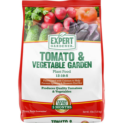 Expert Gardener Tomato & Vegetable Garden Plant Food Fertilizer, 12-10-5 Fertilizer, 4 Lb.