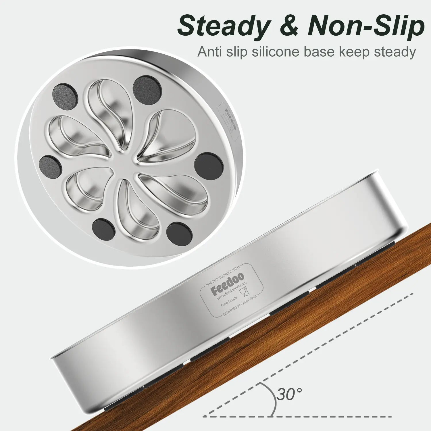 FEEDOO Slow Feeder Dog Bowls Large Breed 4Cups 304 Stainless Steel with Non-Slip Base and Maze Design for Slow down Eating Cat Water Fountain