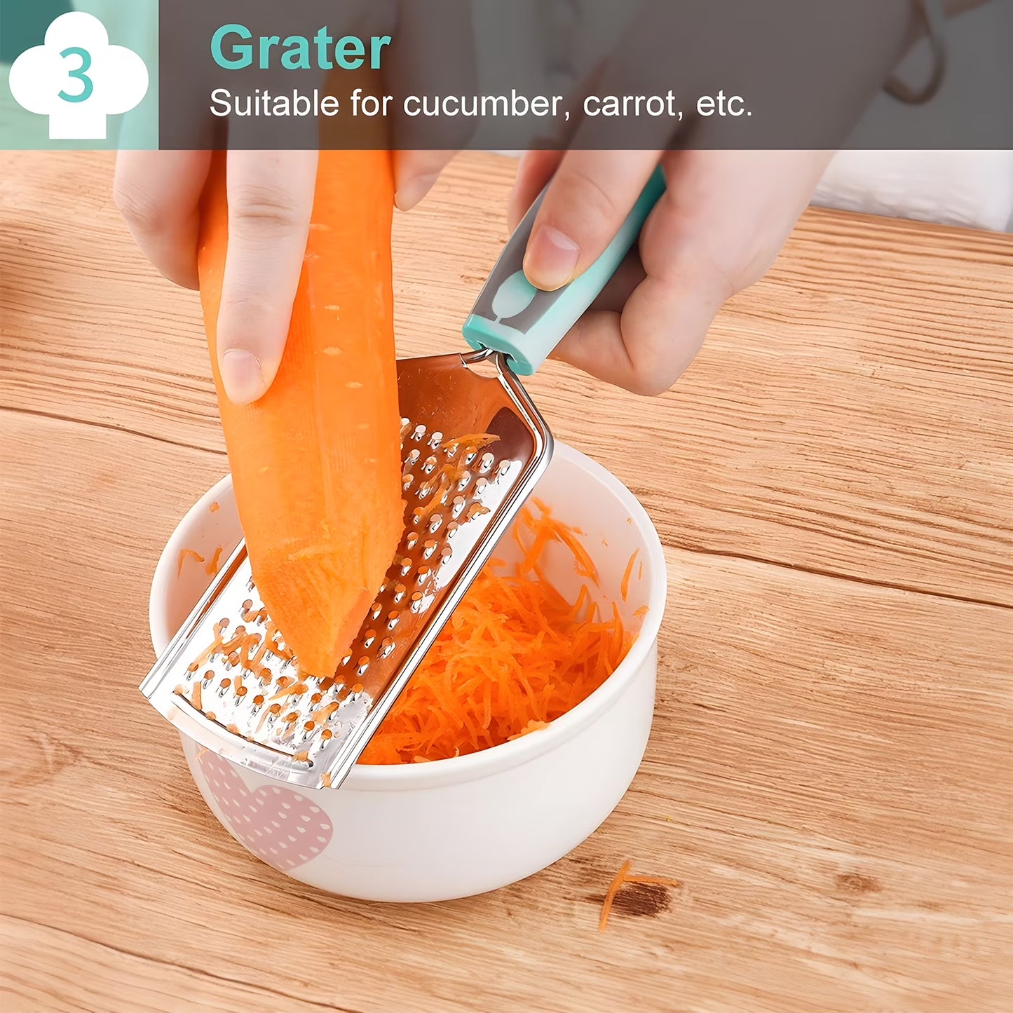 Bundlepro Stainless Steel Grater and Metal Y & I Shaped Peelers Set,Length 9.7",Height 1.4",Green