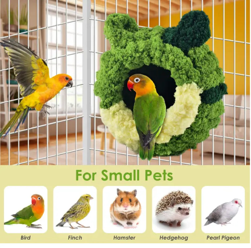 Cozy Bird Breeding & Resting Hut - Soft Snuggle Shelter, Warm Secure Space for Indoor Cages, Ideal for Budgie Cockatiel Conure Lovebird Canary Finch Hamster & Small Pets