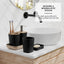 Hearth & Harbor 20 Piece Bamboo Bathroom Sets, Black Bathroom Accessories Set with Shower Curtain
